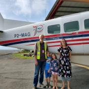 Fraser and Tracy Norbury and their two children, Oliver and Primrose, in Papua New Guinea