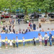 Dozens gathered on Market Place on Thursday, August 24 to joined the Ukrainian community in clebrating the country's independence day.