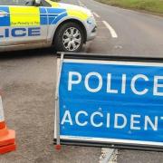 LIVE: Two car crash closes busy road