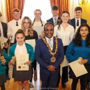 Mayor Cllr Atiqul Hoque presented the pupils with awards.