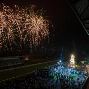 A previous Rotary Fireworks display at Salisbury Racecourse.