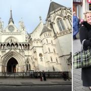 Left: The High Court in London, and right: Victoria Delville-Cutts and Charlotte Springall
