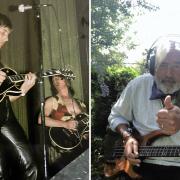 Pete Lucas (left) on stage during his heyday, and (right) in later life