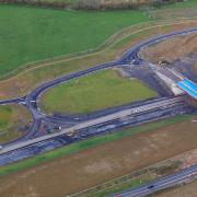 Aerial photos show the A303 Sparkford route taking shape