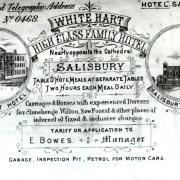 A historical trading card from the White Hart Inn.
