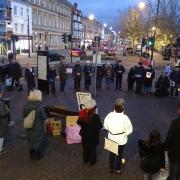People gathered in Salisbury for a candle light vigil.