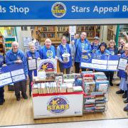 Stars Appeal Bookshop and bucket collection volunteers with staff from the Pembroke Cancer Unit and Dr Anna Barton