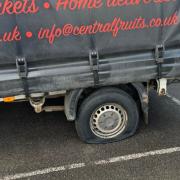 Tyres of Central Fruits vans were slashed on Tuesday, March 5.