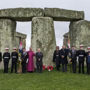 HM Lord Lieutenant of Wiltshire, the Bishop of Salisbury, Sea Cadets and Submariners join Alabaré at Stonehenge to commemorate the HMS Stonehenge who was lost 80 years ago this week.