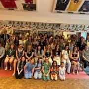 Coaches and girls at the end of season awards dinner