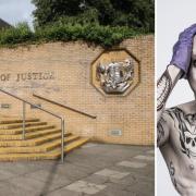 Southampton Crown Court and (right) Jared Leto as the Joker