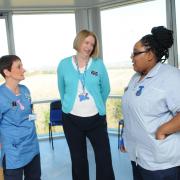 Julilet Borwell, centre, with return to practice nurse Jackie Skull and student nurse Angelina Mavanza.
