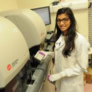 Radhika uses the full blood count analysers