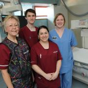 The Fluoroscopy team: from left to right: Jenny Sword, Paul Walker, Lesley Smith and Christina Craig