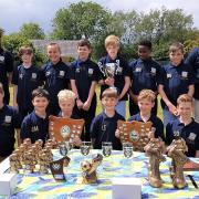 Alderbury U12's receive league championship medals