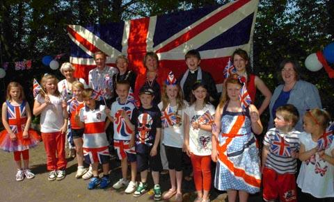 Mayor of Wilton Betty Belk joined staff and pupils at Wilton and Barford Primary School for a jubilee party. DC1559P1