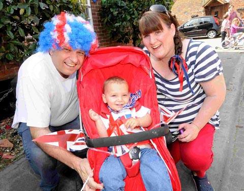 The Meropoulos family enjoy the Downton Jubilee parade. DC1647P25