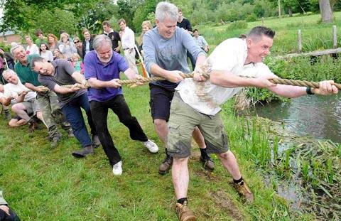Team Powerhouse taking part in the Woodford Valley Jubilee tug of war. DC1651P05