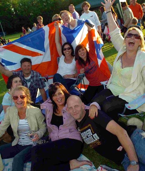 Revellers in a party mood at the Amesbury Jubilee Concert in Bonnymead Park. DC1657P14