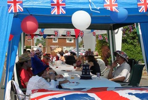 Greens Meade residents enjoy their street party.