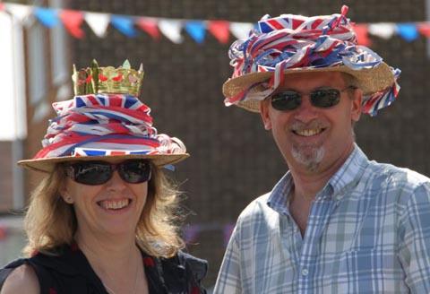 Residents in Greens Meade in Woodfalls decorated hats for their street party.