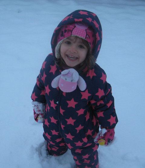 Kez Condy sent us a picture of two-year-old Lucy enjoying her first proper snow.