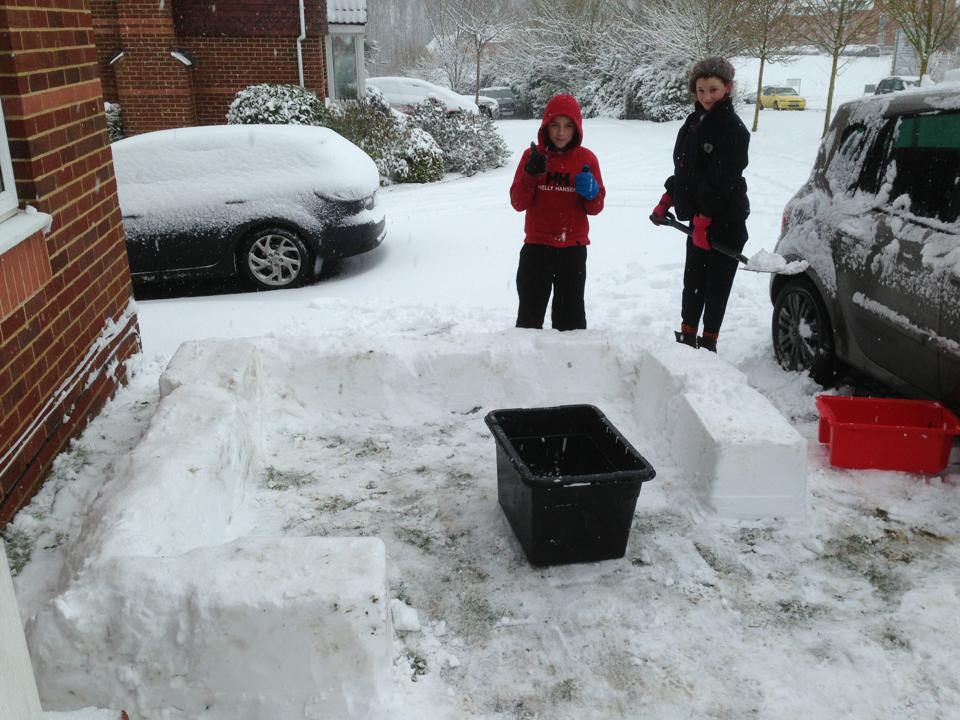 Jamie Tait sent in this picture of a snow den taking formation.