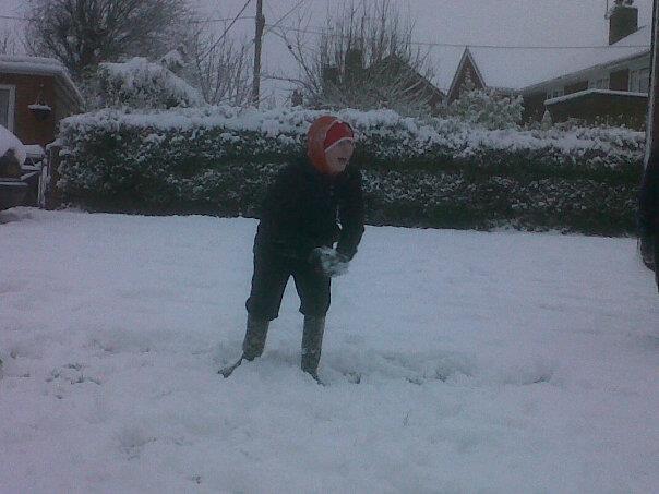 Mandy Mearns took a picture of her nephew enjoying playing in the snow in Bulford.