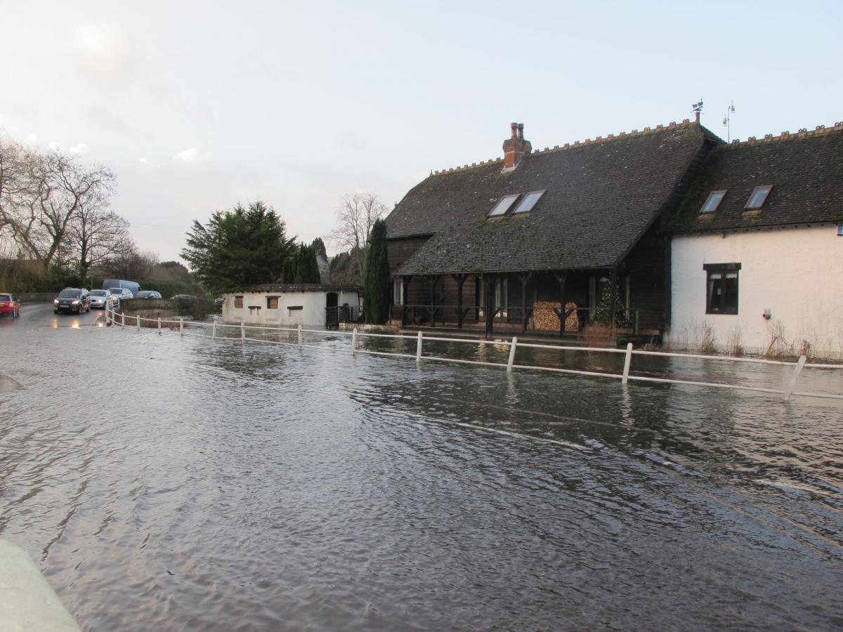 Flooding in Coombe Bissett, taken by Ronald West.