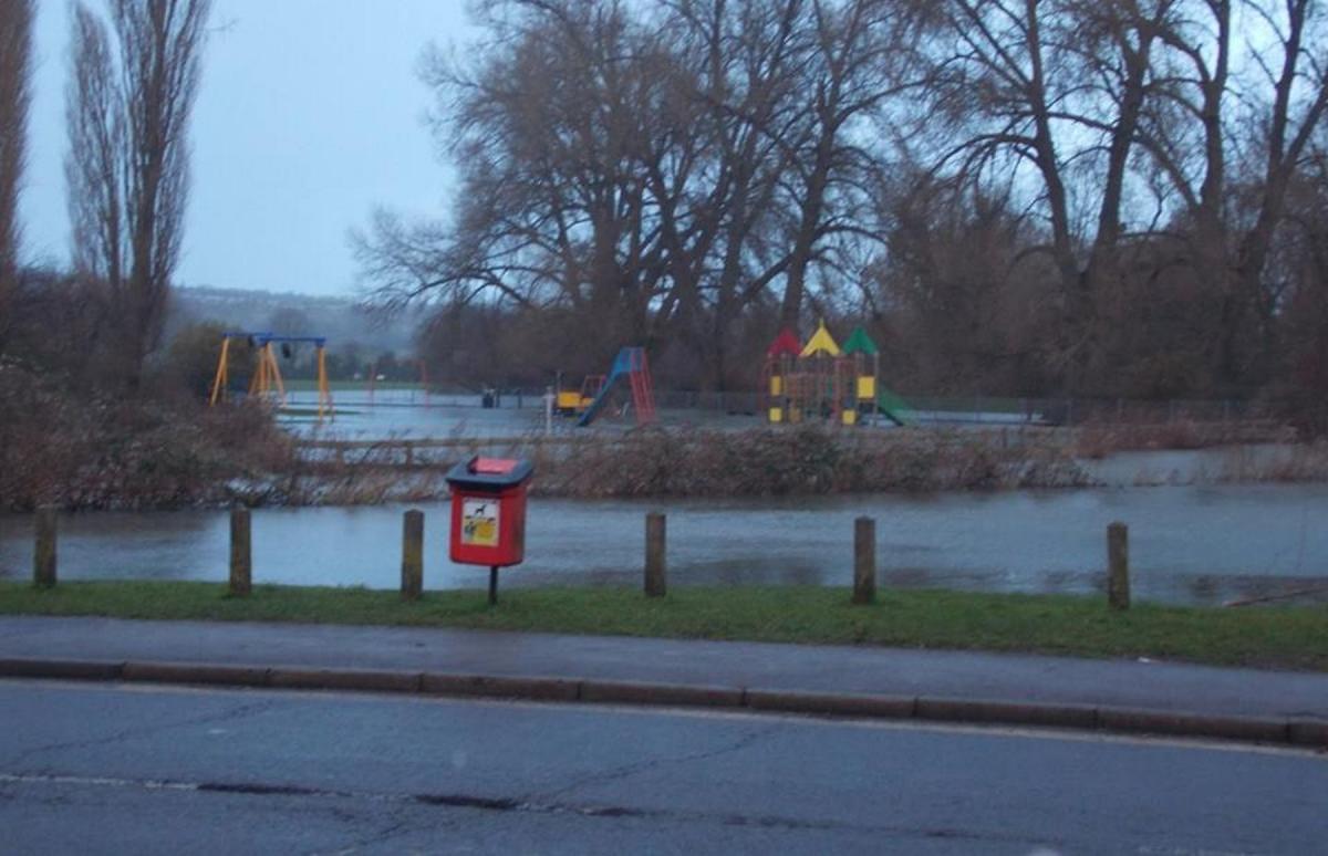 Andrew Watts sent in this picture of a flooded play park.