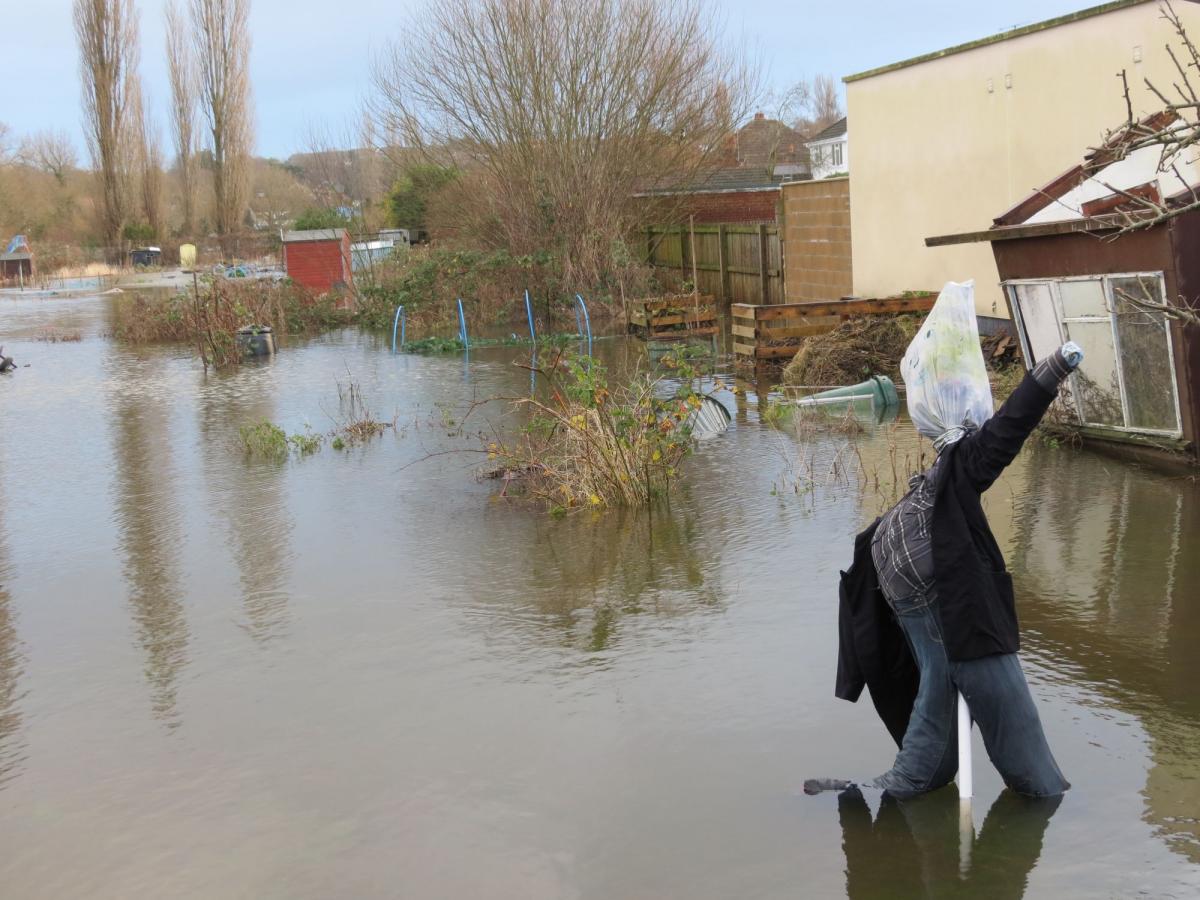 Rob Nixon captured the flooding in Ashley Road and a stranded scarecrow.