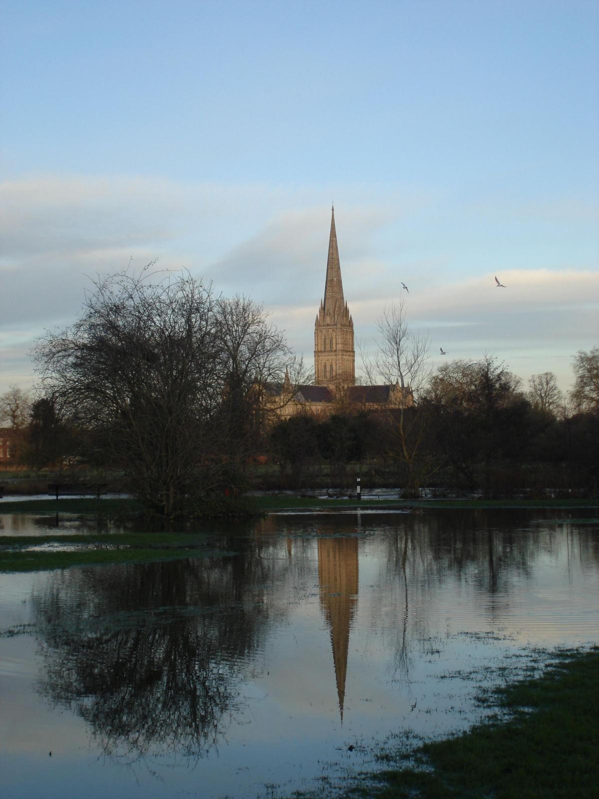 Anne Waddington took this picture of flooding by the Cathedral.