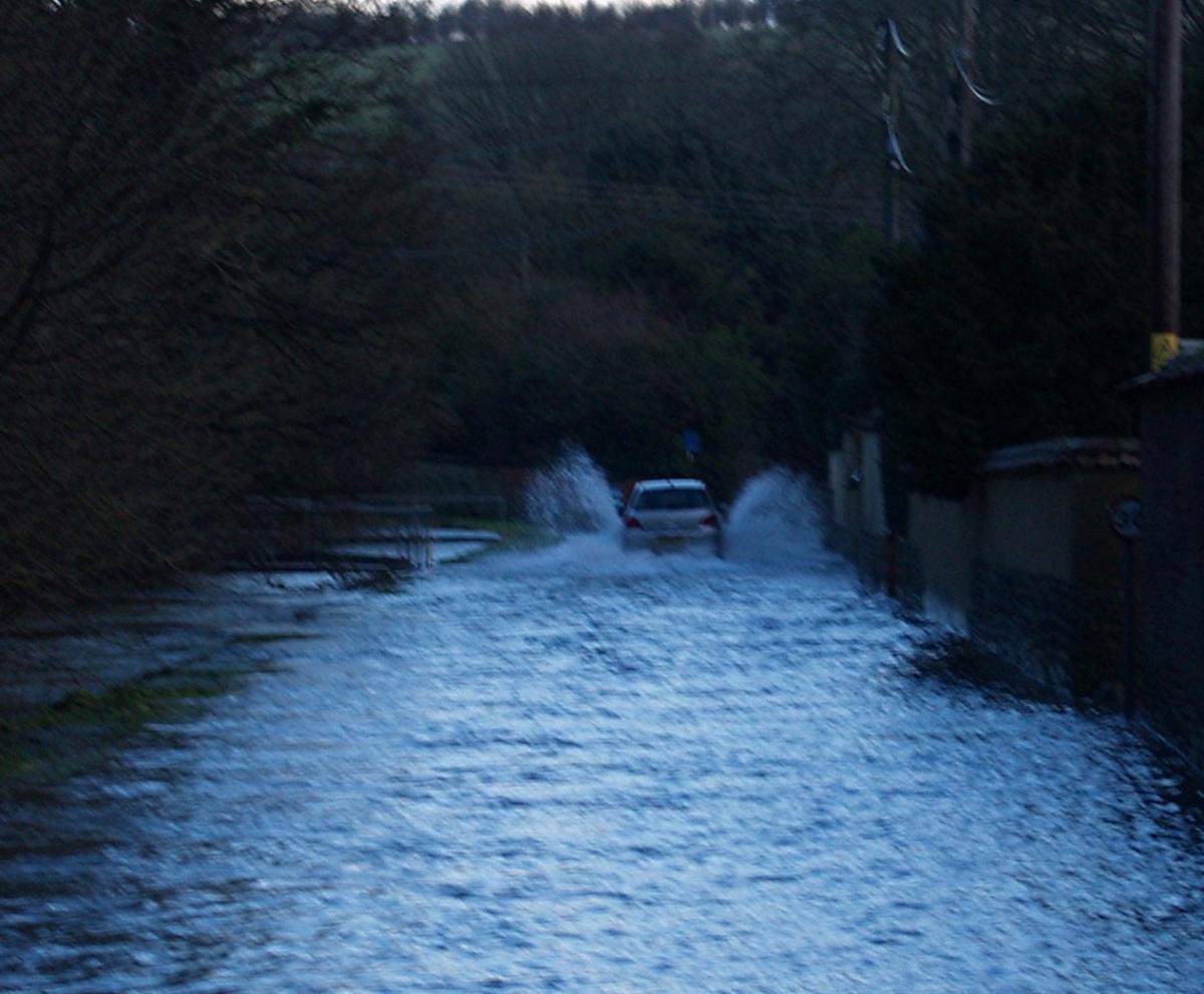 Flooding in Chitterne, taken by David Hargrave