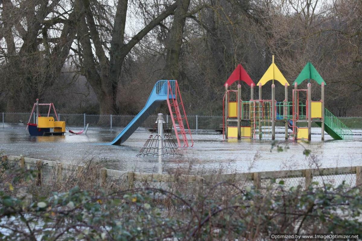 Flooding at the play park in Ashley Road, Salisbury, taken by Simon Yates 