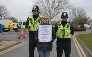 Protesters gathered outside Wiltshire Police HQ in Devizes last month to contest the appointment.