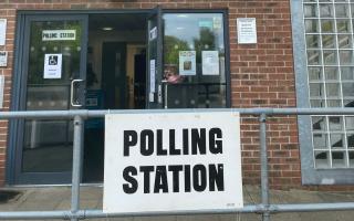 Polling station at Totton and Eling Cricket Club.