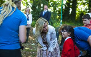 Sophie, the Duchess of Edinburgh, speaks with young beneficiaries of Gul Outdoor Therapy.