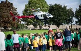 Pupils 'thrilled' as helicopter lands at school