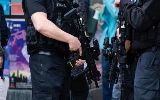 Stock image of armed police