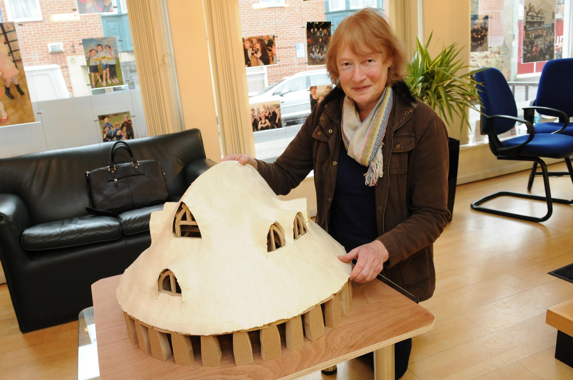    Sarah Ewbank believes the ancient structure was a two-storey “majestic roundhouse” and has used her 30 years of experience in desi