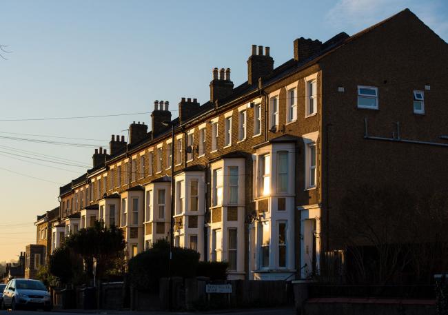 Terraced residential houses in south east London Picture: Dominic Lipinski/PA Wire